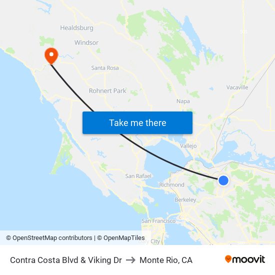 Contra Costa Blvd & Viking Dr to Monte Rio, CA map