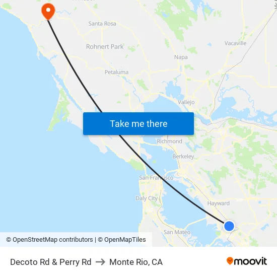 Decoto Rd & Perry Rd to Monte Rio, CA map