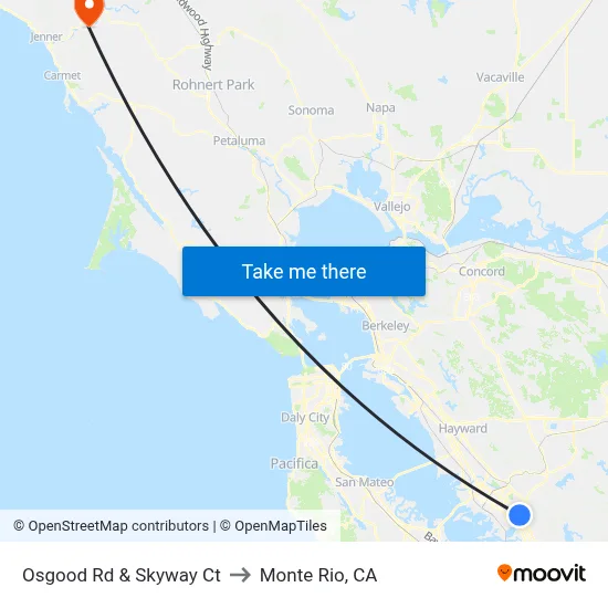 Osgood Rd & Skyway Ct to Monte Rio, CA map