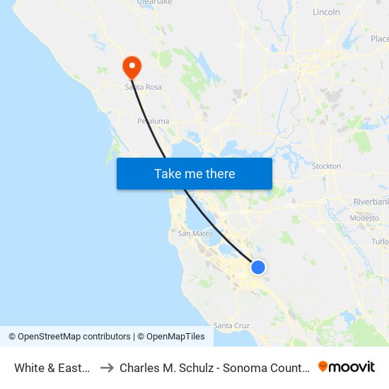 White & Easthills (N) to Charles M. Schulz - Sonoma County Airport (STS) map