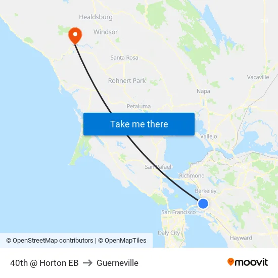 40th @ Horton EB to Guerneville map