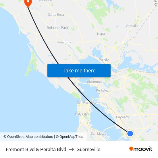 Fremont Blvd & Peralta Blvd to Guerneville map