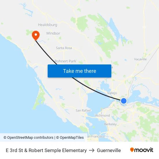 E 3rd St & Robert Semple Elementary to Guerneville map