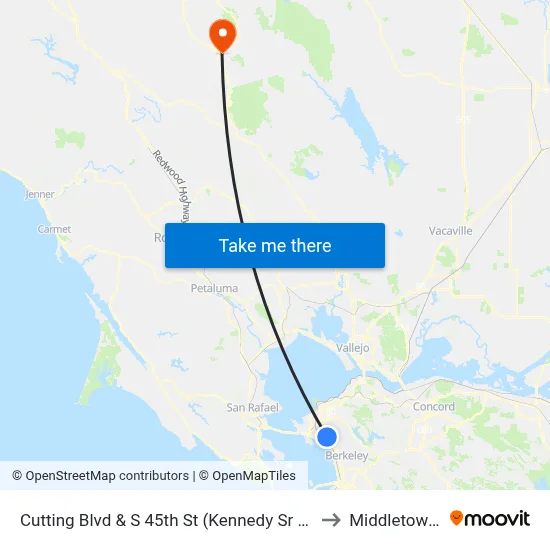 Cutting Blvd & S 45th St (Kennedy Sr High School) to Middletown, CA map