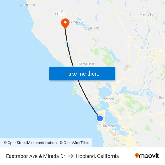 Eastmoor Ave & Mirada Dr to Hopland, California map