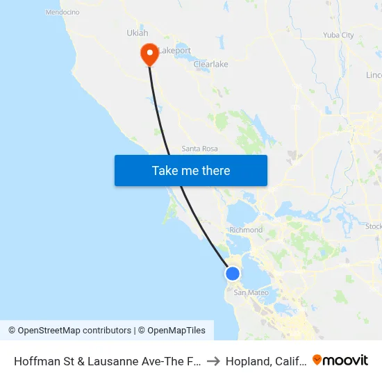 Hoffman St & Lausanne Ave-The Franciscan to Hopland, California map