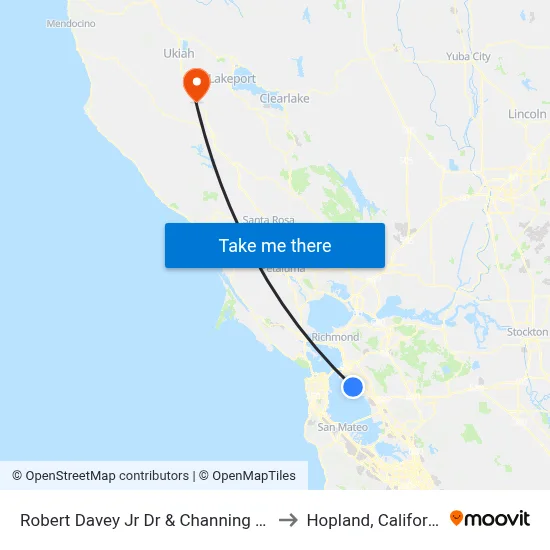 Robert Davey Jr Dr & Channing Way to Hopland, California map