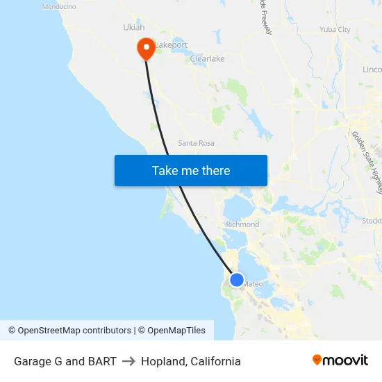 Garage G and BART to Hopland, California map