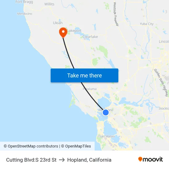 Cutting Blvd:S 23rd St to Hopland, California map