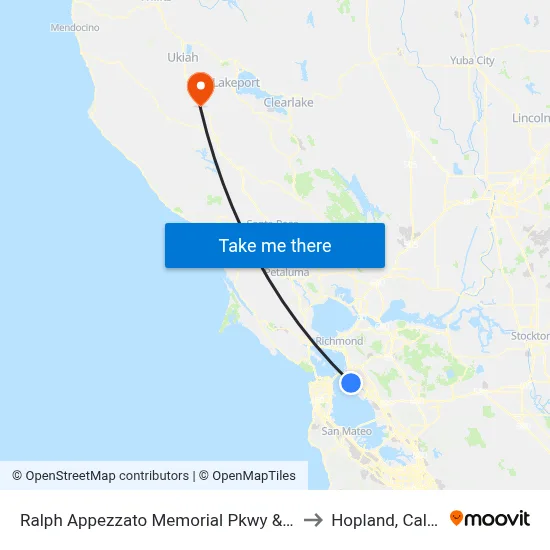 Ralph Appezzato Memorial Pkwy & Coral Sea St to Hopland, California map