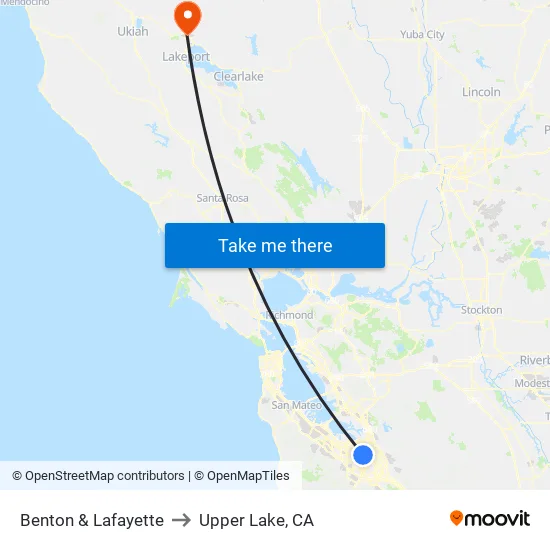 Benton & Lafayette (W) to Upper Lake, CA map