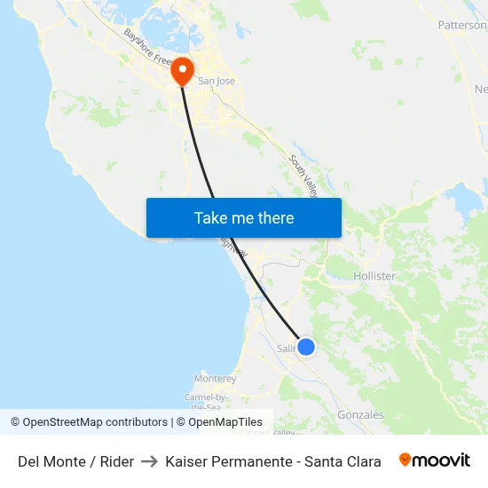 Del Monte /  Rider to Kaiser Permanente - Santa Clara map