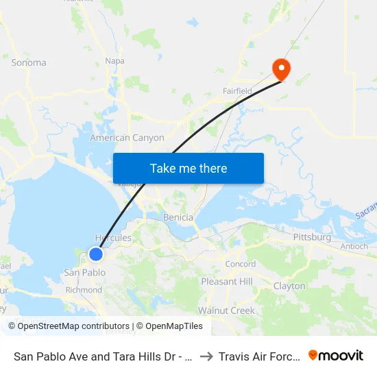 San Pablo Ave and Tara Hills Dr - Northbound to Travis Air Force Base map