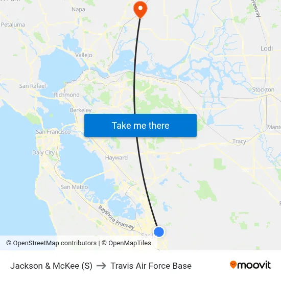Jackson & McKee (S) to Travis Air Force Base map