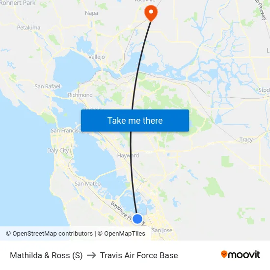 Mathilda & Ross (S) to Travis Air Force Base map