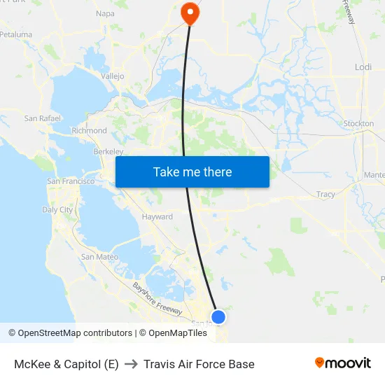 McKee & Capitol (E) to Travis Air Force Base map