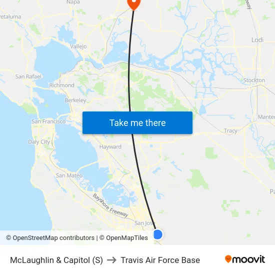 McLaughlin & Capitol (S) to Travis Air Force Base map