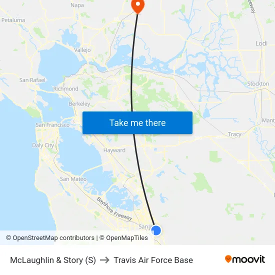 McLaughlin & Story (S) to Travis Air Force Base map