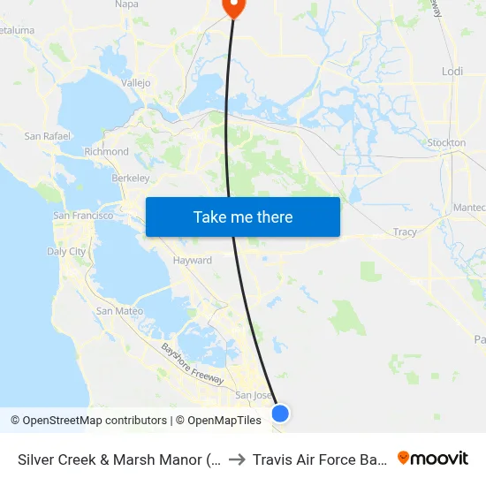 Silver Creek & Marsh Manor (S) to Travis Air Force Base map