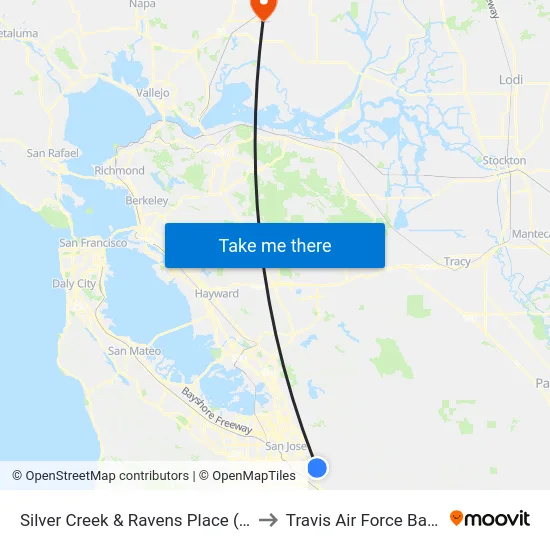 Silver Creek & Ravens Place (S) to Travis Air Force Base map