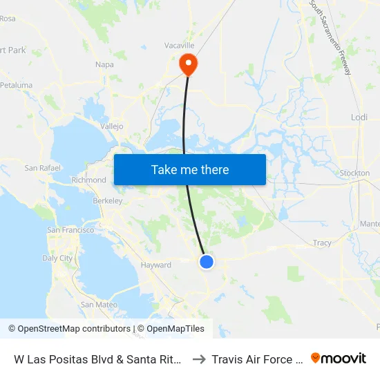 W Las Positas Blvd & Santa Rita Rd WB to Travis Air Force Base map