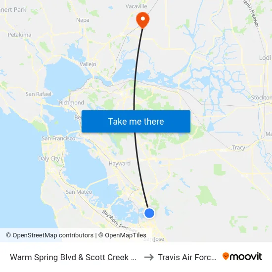 Warm Spring Blvd & Scott Creek Rd (Kato Rd) to Travis Air Force Base map