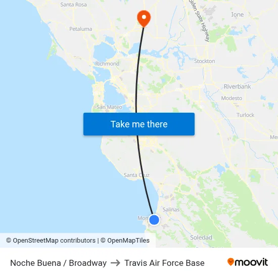 Noche Buena / Broadway to Travis Air Force Base map