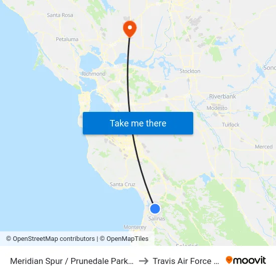 Meridian Spur / Prunedale Park & Ride to Travis Air Force Base map