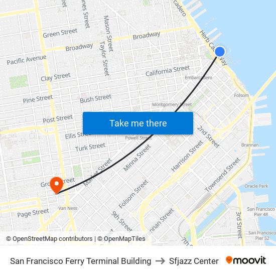San Francisco Ferry Terminal Building to San Francisco Ferry Terminal Building map