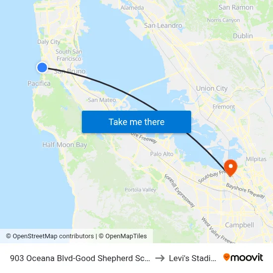 903 Oceana Blvd-Good Shepherd School to Levi's Stadium map