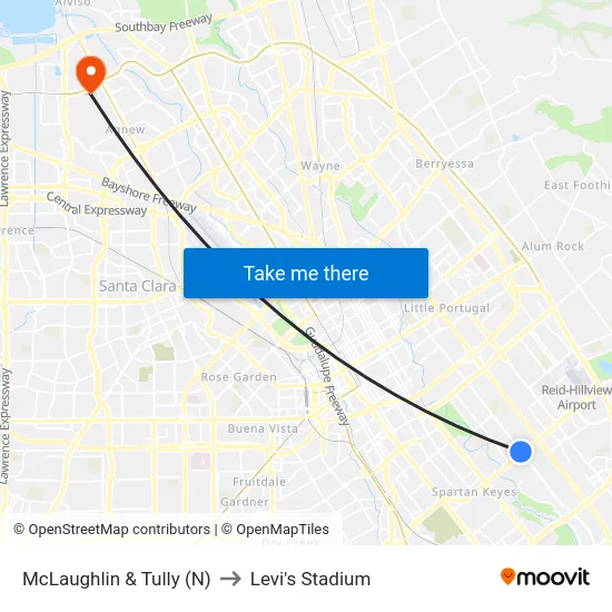 McLaughlin & Tully (N) to Levi's Stadium map