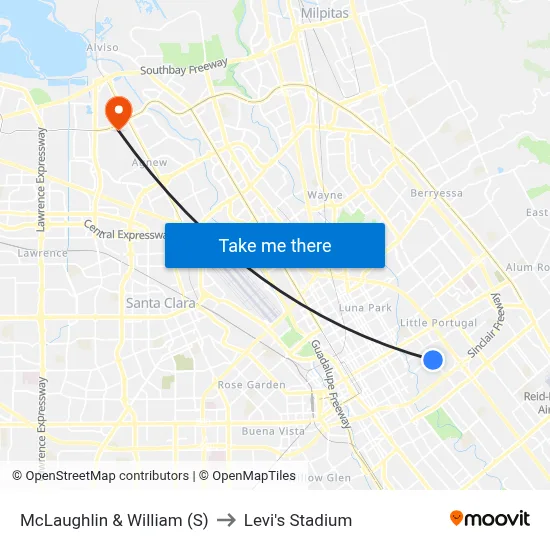 McLaughlin & William (S) to Levi's Stadium map