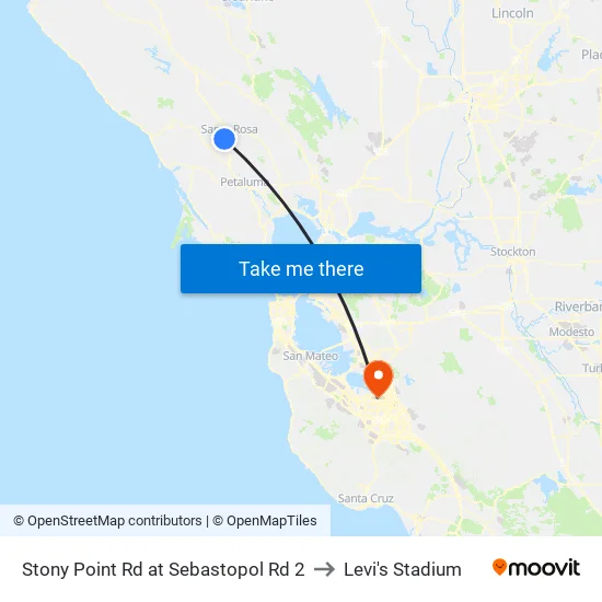 Stony Point Rd at Sebastopol Rd 2 to Levi's Stadium map