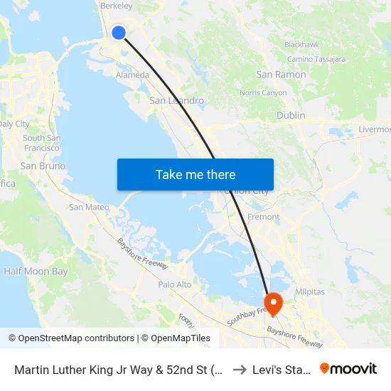 Martin Luther King Jr Way & 52nd St (Childrens H) to Levi's Stadium map