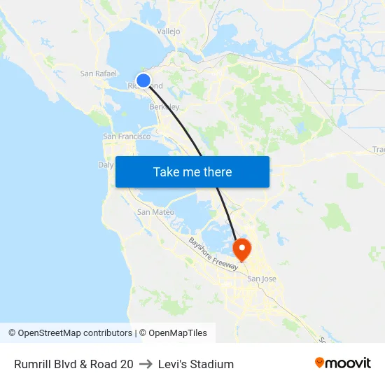 Rumrill Blvd & Road 20 to Levi's Stadium map