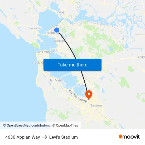 4630 Appian Way to Levi's Stadium map