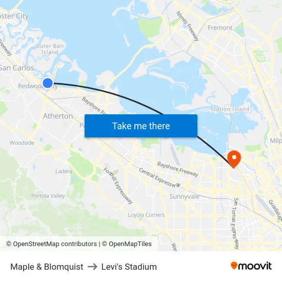 Maple & Blomquist to Levi's Stadium map