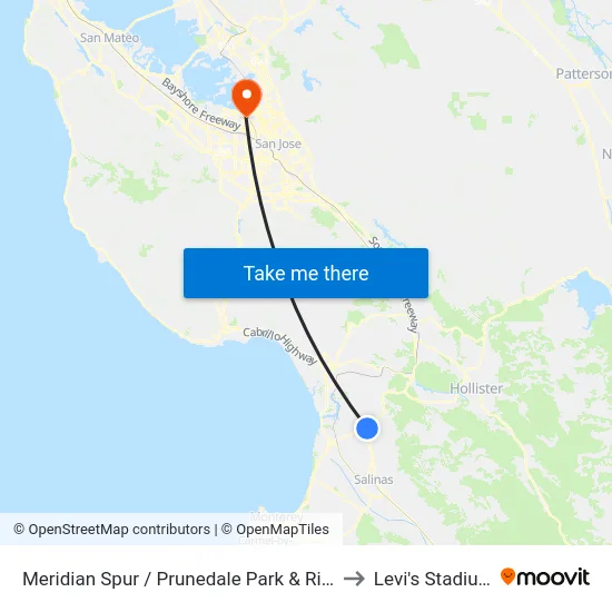 Meridian Spur / Prunedale Park & Ride to Levi's Stadium map