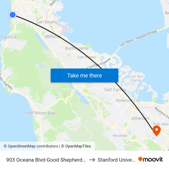 903 Oceana Blvd-Good Shepherd School to Stanford University map