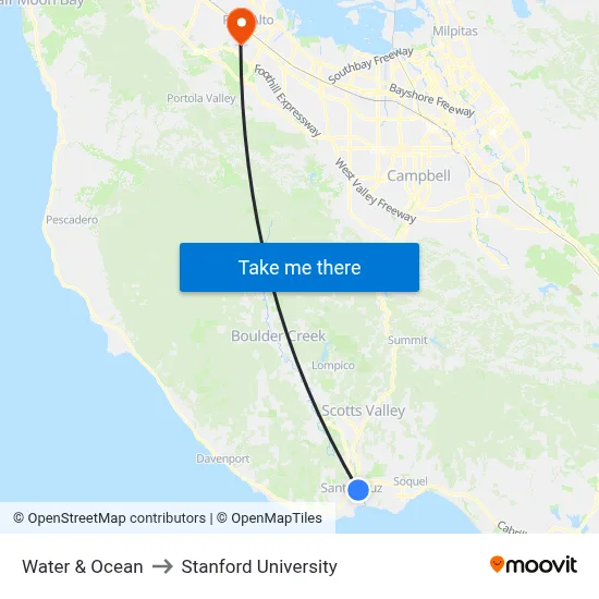 Water & Ocean to Stanford University map