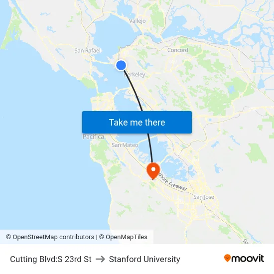 Cutting Blvd:S 23rd St to Stanford University map