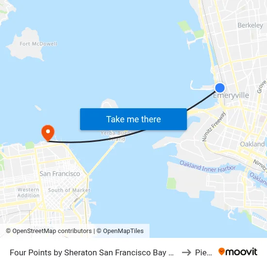 Four Points by Sheraton San Francisco Bay Bridge Emeryville to Pier 39 map