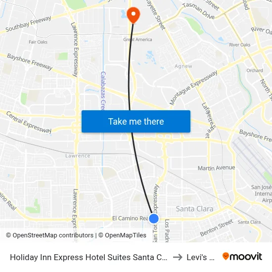 Holiday Inn Express Hotel Suites Santa Clara Silicon Valley an IHG Hotel to Levi's Stadium map