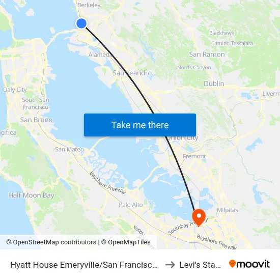Hyatt House Emeryville/San Francisco Bay Area to Levi's Stadium map