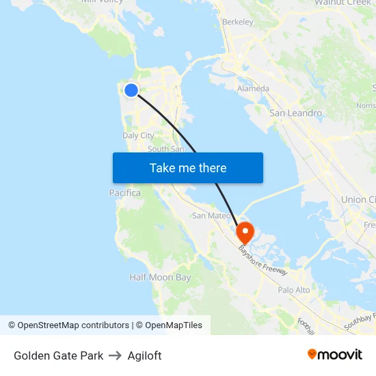 Golden Gate Park to Agiloft map