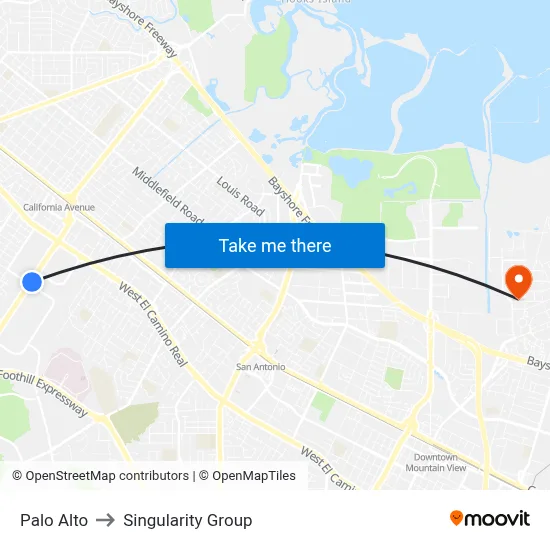Palo Alto to Singularity Group map