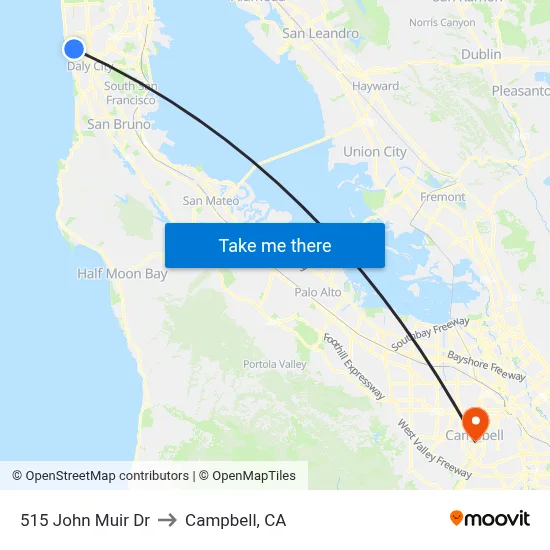 515 John Muir Dr to Campbell, CA map