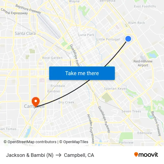 Jackson & Bambi (N) to Campbell, CA map