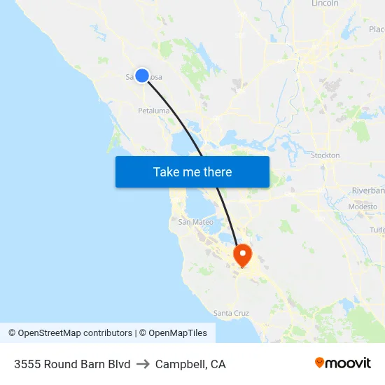 3555 Round Barn Blvd to Campbell, CA map