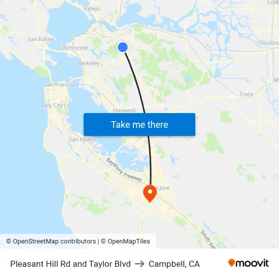 Pleasant Hill Rd and Taylor Blvd to Campbell, CA map